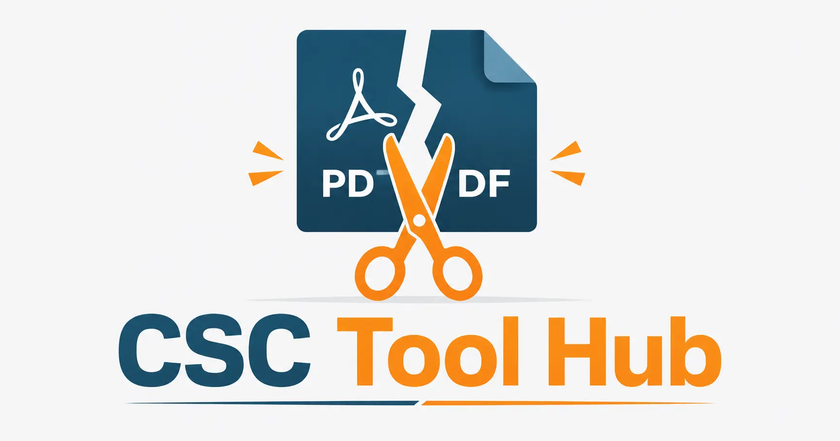 PDF splitter free tool interface by CSC Tool Hub showing upload zone and split options